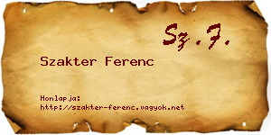 Szakter Ferenc névjegykártya