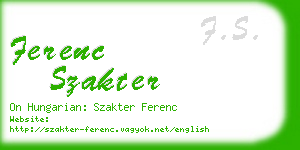 ferenc szakter business card